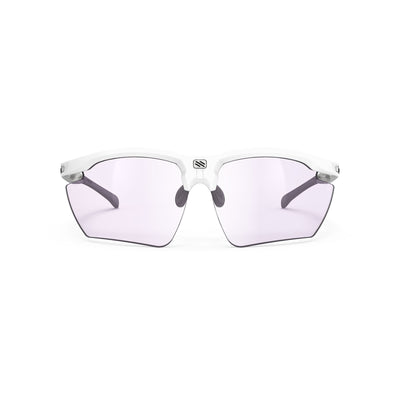 Rudy Project Magnus running and cycling sport and prescription sport sunglasses#color_magnus-white-gloss-frame-with-impactx-photochromic-2-laser-purple-lenses