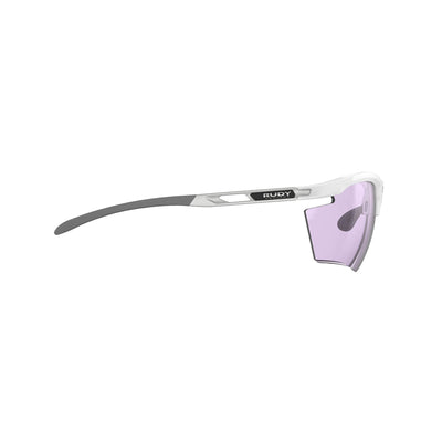 Rudy Project Magnus running and cycling sport and prescription sport sunglasses#color_magnus-white-gloss-frame-with-impactx-photochromic-2-laser-purple-lenses