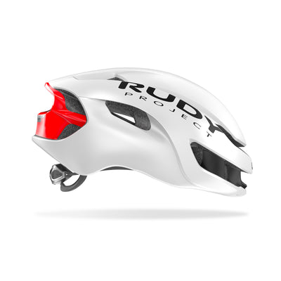 Rudy Project Nytron road cycling and aero helmet#color_nytron-white-matte-with-red-exhaust-port