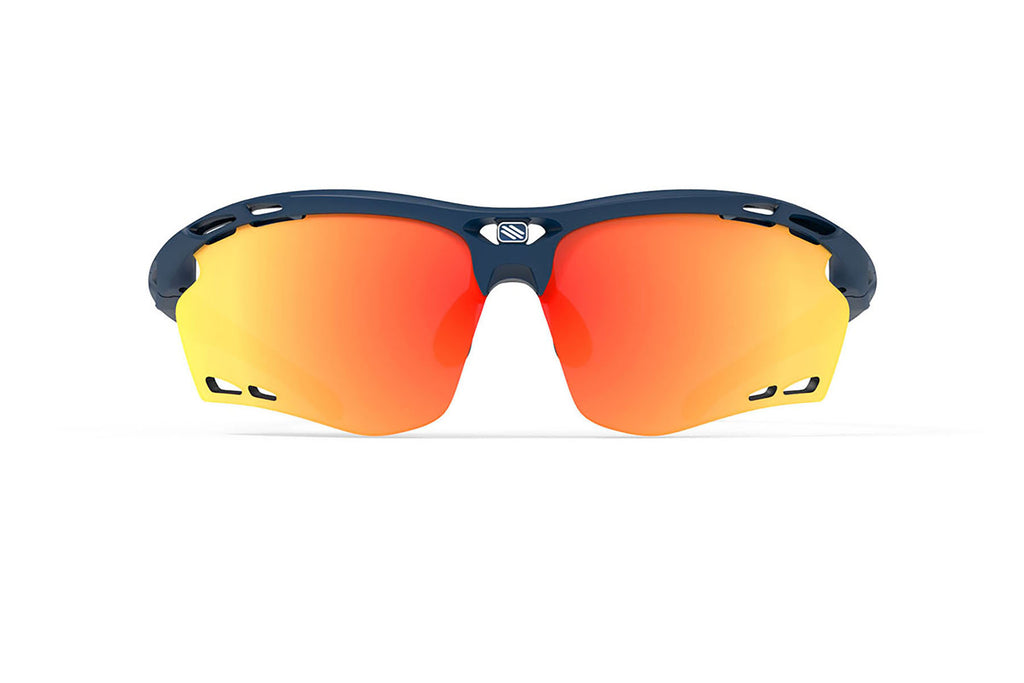Rudy Project Propulse running and cycling sport prescription sunglasses#color_propulse-navy-blue-matte-frame-and-multilaser-orange-lenses
