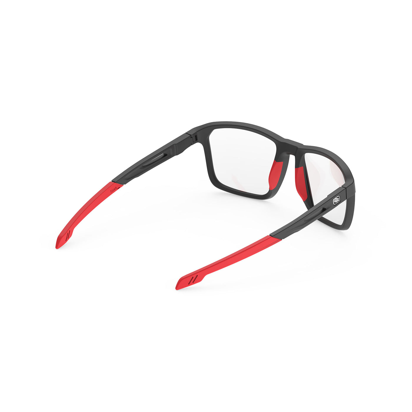 Rudy Project Pulse lightweight eyeglasses for all day comfort#color_pulse-54-black-matte-with-red-tips-and-demo-lenses