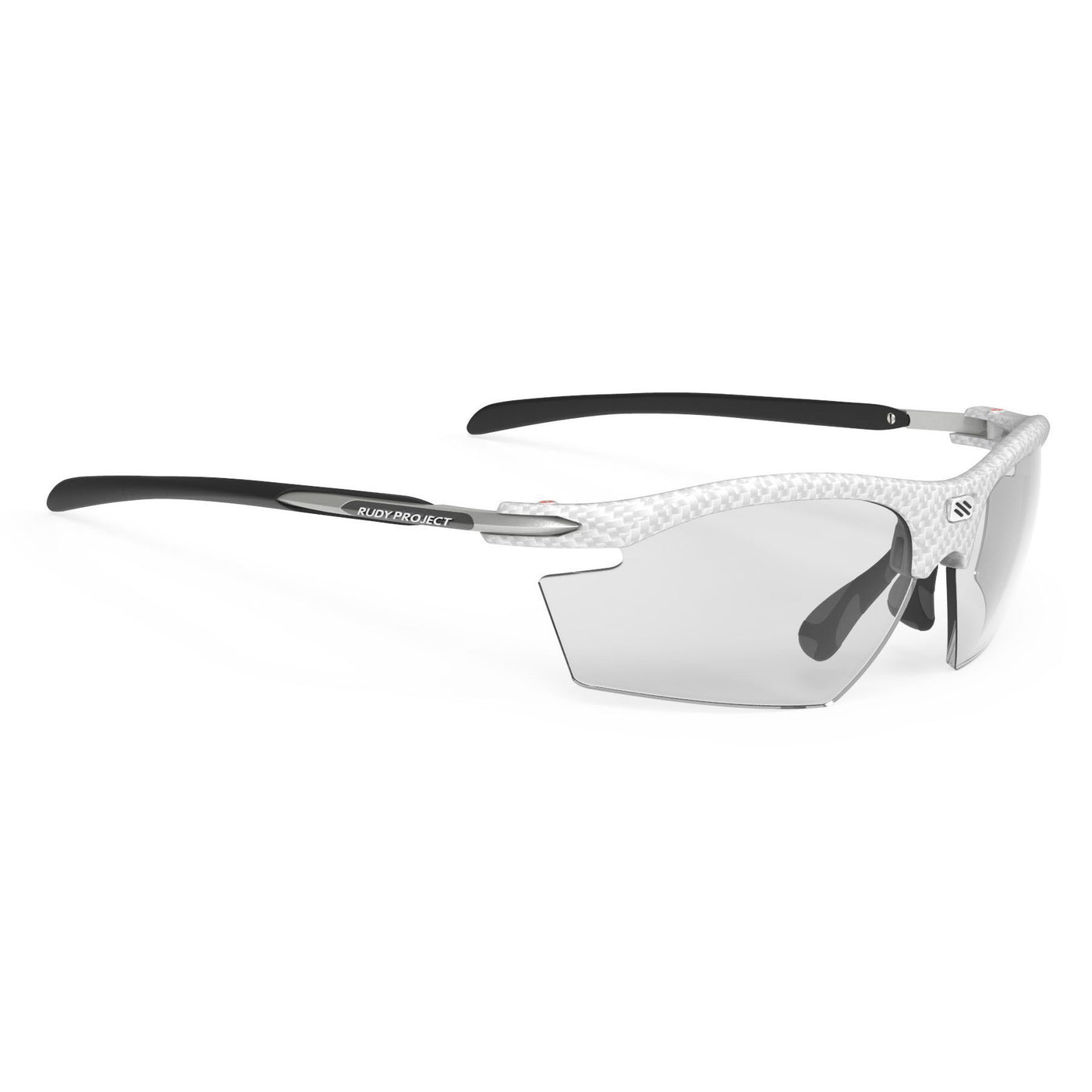 Rudy Project prescription ready running and cycling sunglasses#color_rydon-white-carbonium-frame-and-impactx-photochromic-2-black-lenses
