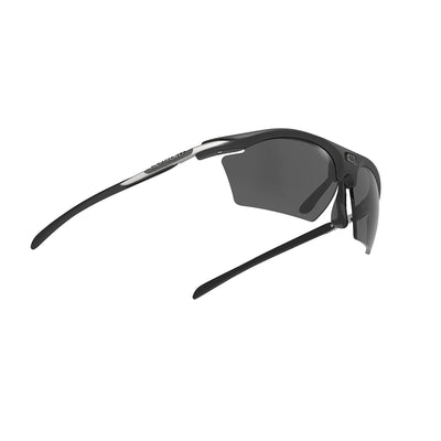 Rudy Project prescription ready running and cycling womens sport sunglasses#color_rydon-slim-matte-black-frame-and-polar-3fx-grey-laser-lenses