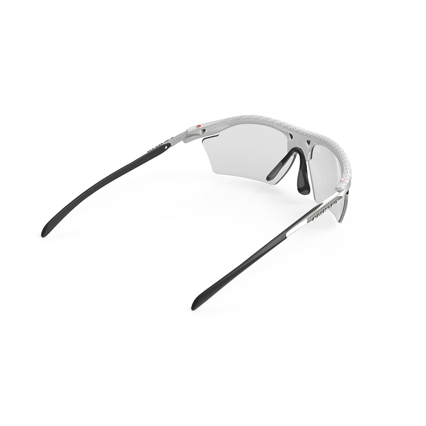 Rudy Project prescription ready running and cycling womens sport sunglasses#color_rydon-slim-white-carbonium-frame-and-impactx-photochromic-2-black-lenses