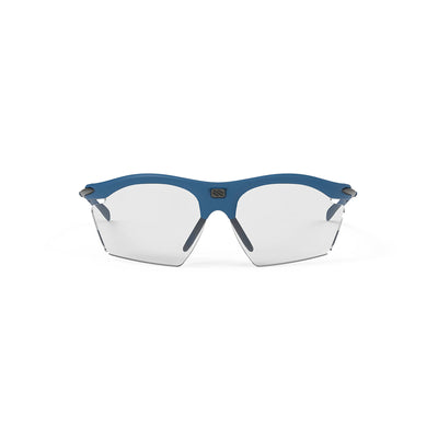 Rudy Project prescription ready running and cycling womens sport sunglasses#color_rydon-slim-pacific-blue-matte-frame-and-impactx-photochromic-2-black-lenses