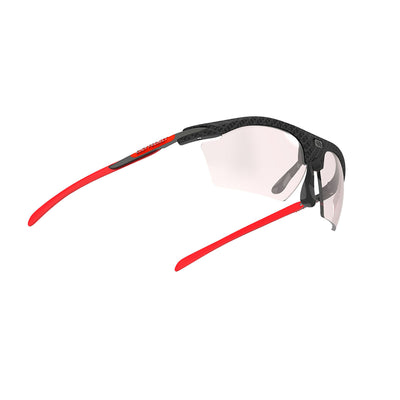 Rudy Project prescription ready running and cycling womens sport sunglasses#color_rydon-slim-carbonium-frame-and-impactx-photochromic-2-laser-red-lenses