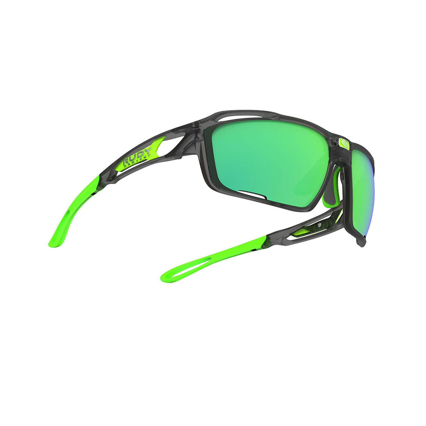 Rudy Project running and mountain biking prescription sunglasses#color_sintryx-ice-graphite-matte-frame-and-polar-3fx-hdr-multilaser-green-lenses