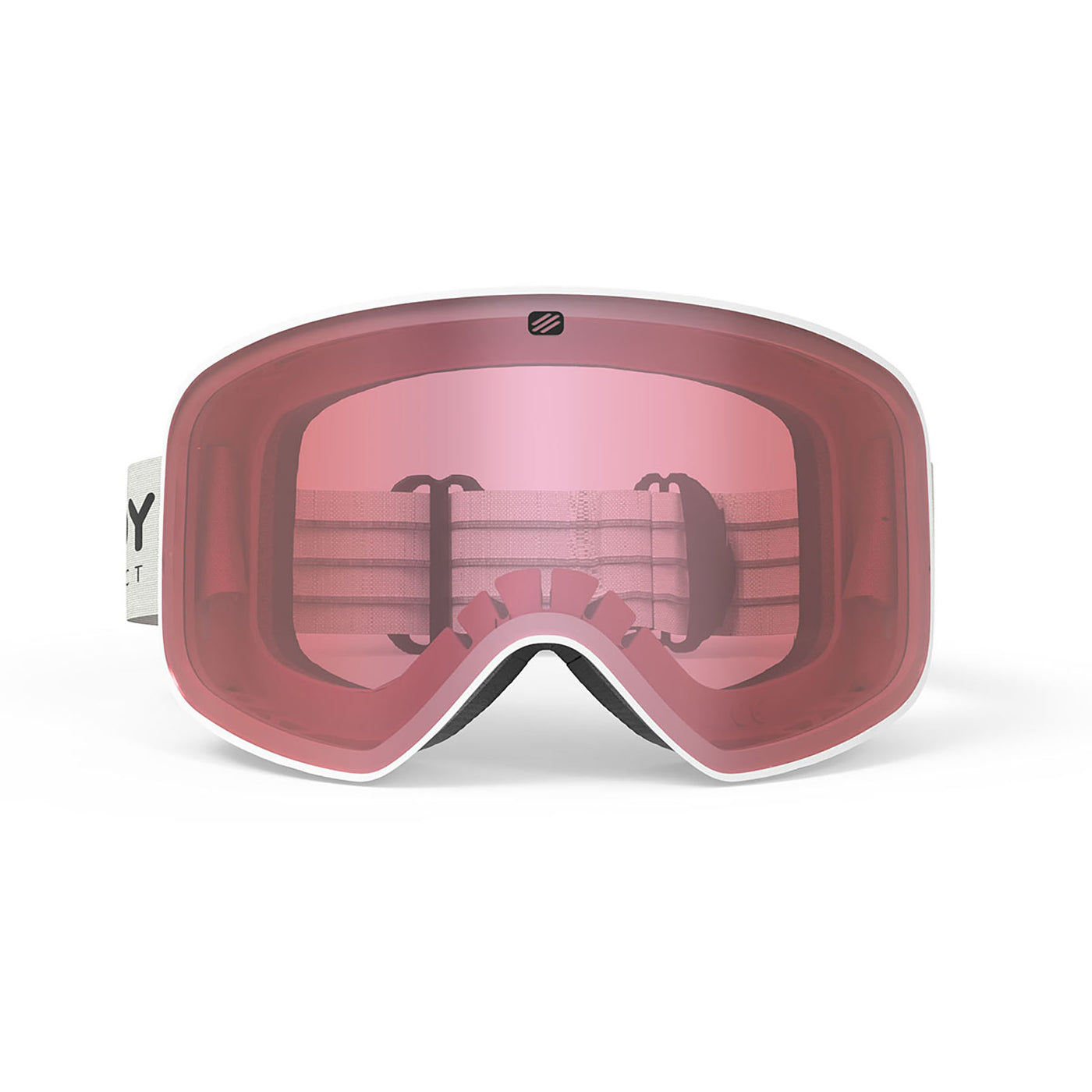 Rudy Project Skermo ski and snowboard goggles#color_skermo-white-matte-frame-and-kayvon-red-laser-lenses