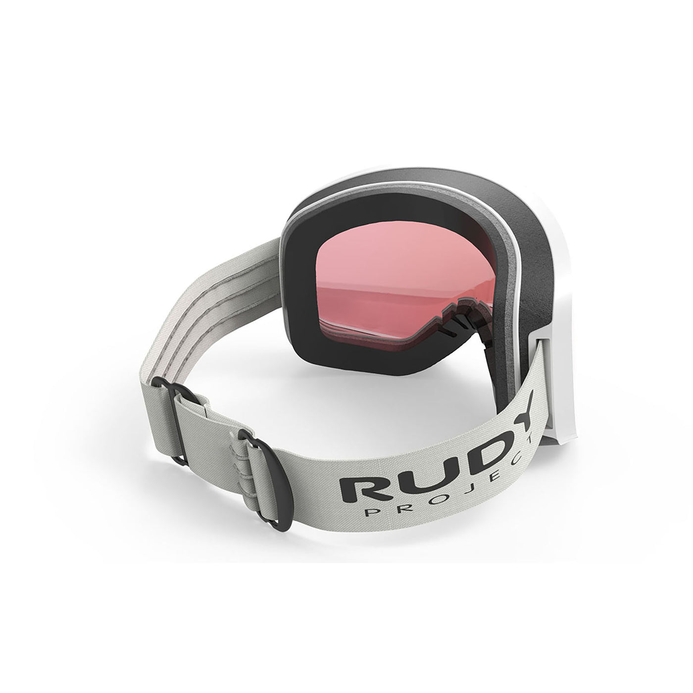 Rudy Project Skermo ski and snowboard goggles#color_skermo-white-matte-frame-and-kayvon-red-laser-lenses