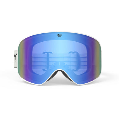 Rudy Project Skermo ski and snowboard goggles#color_skermo-white-matte-frame-and-multilaser-blue-lenses