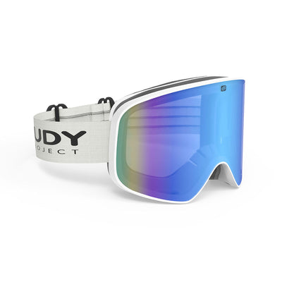 Rudy Project Skermo ski and snowboard goggles#color_skermo-white-matte-frame-and-multilaser-blue-lenses