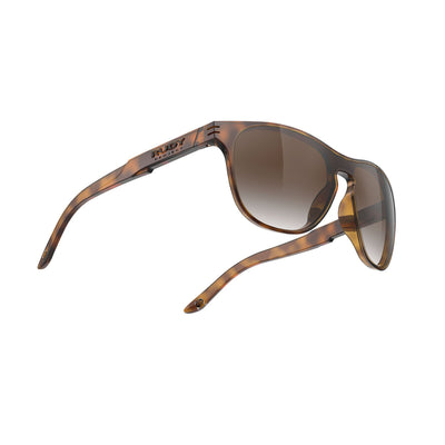 Rudy Project Soundshield lifestyle and beach prescription sunglasses#color_soundshield-demi-turtle-gloss-with-brown-deg-lenses