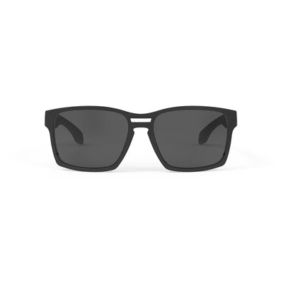 Rudy Project Spinair 57 active lifestyle and beach prescription sunglasses#color_spinair-57-matte-black-frame-and-polar-3fx-grey-laser-lenses