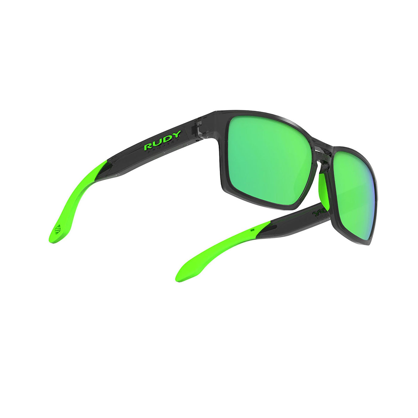 Rudy Project Spinair 57 active lifestyle and beach prescription sunglasses#color_spinair-57-crystal-graphite-frame-and-polar-3fx-hdr-multilaser-green-lenses