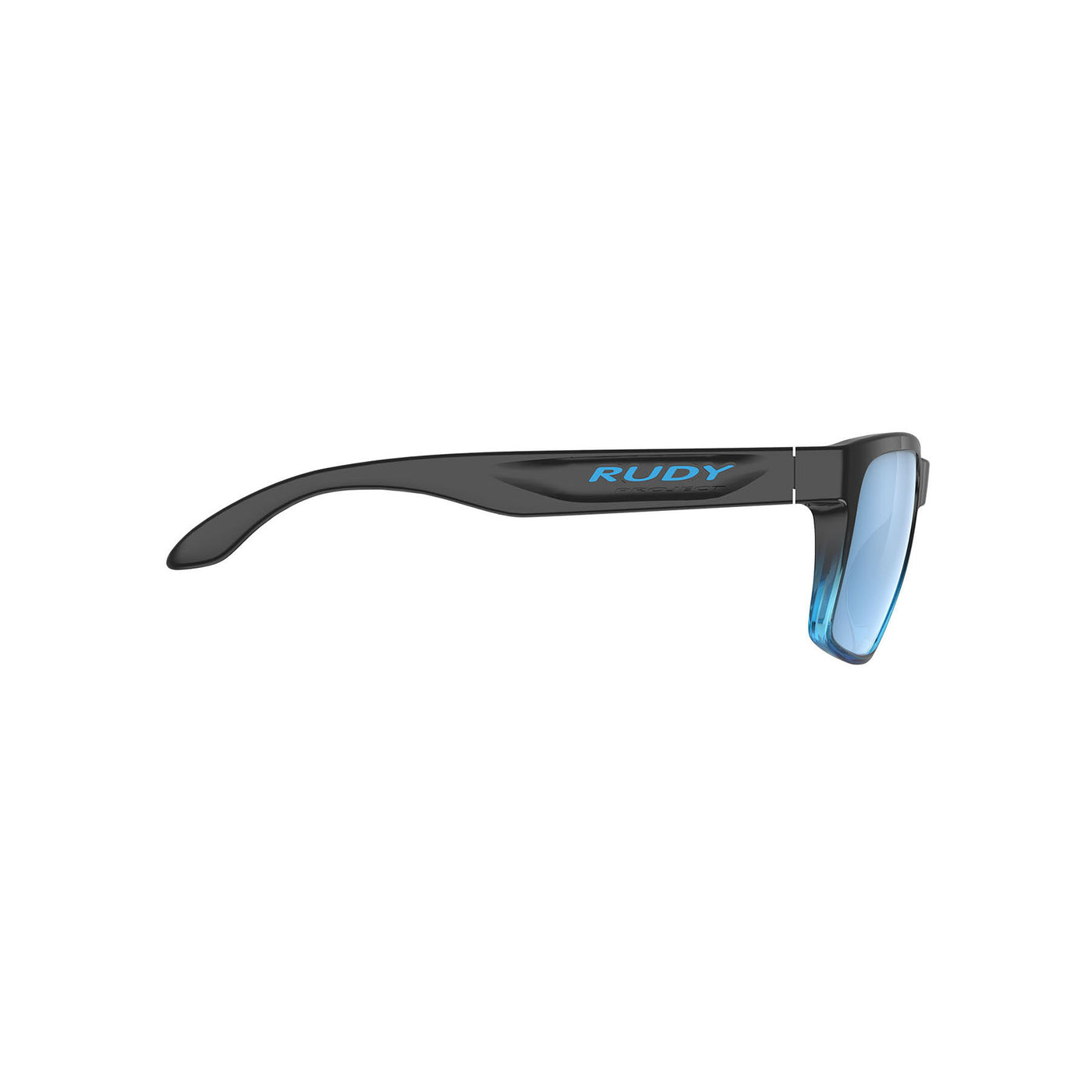 Rudy Project Spinhawk lifestyle and beach and boating and fishing prescription sunglasses#color_spinhawk-black-fade-crystal-azure-gloss-frame-with-multilaser-ice-lenses