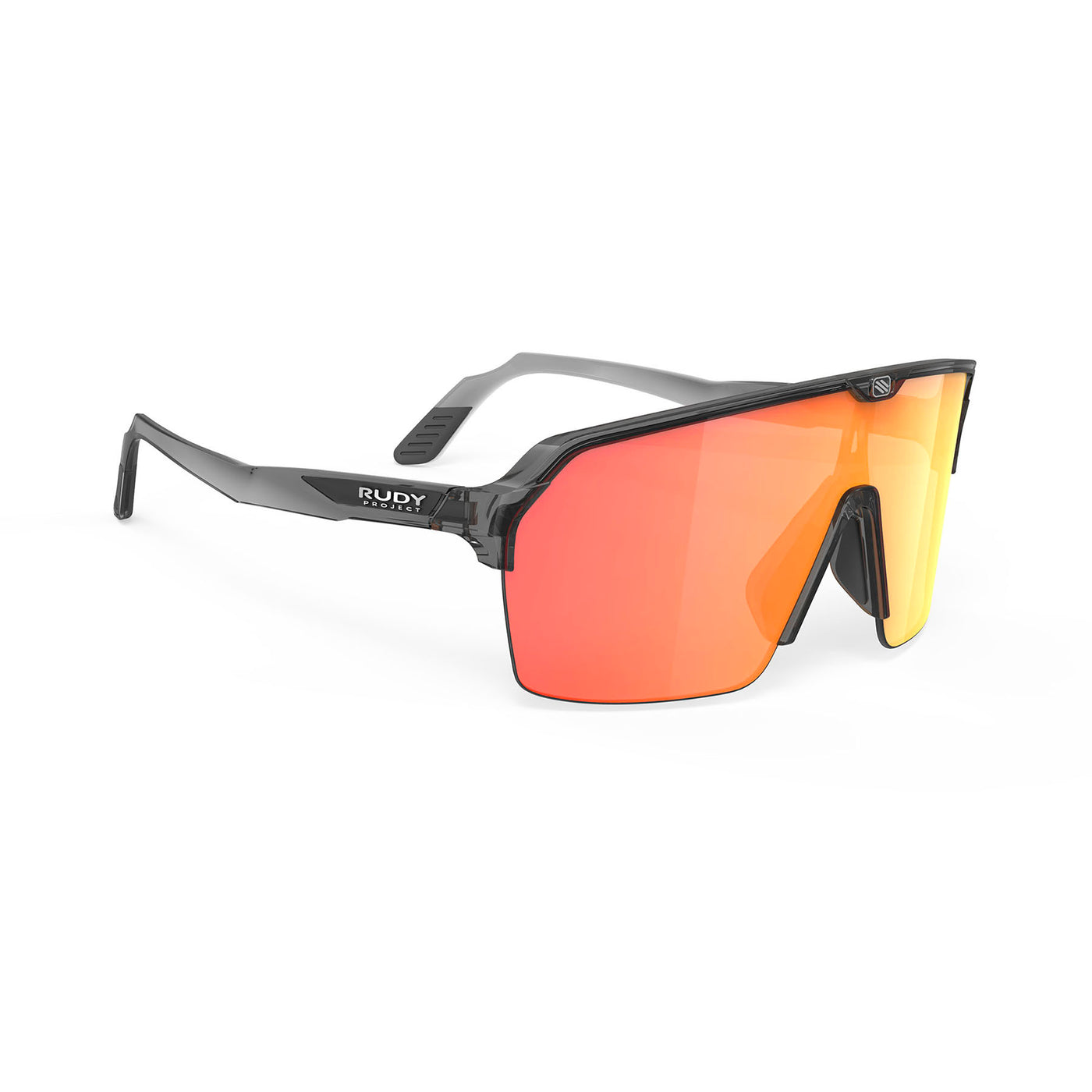 Rudy Project Spinshield Air running and cycling sport shield sunglasses#color_spinshield-air-crystal-ash-with-multilaser-orange-lenses