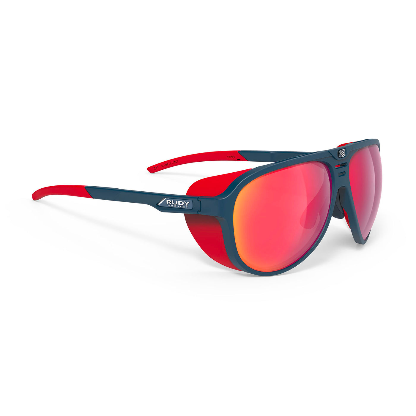 Rudy Project Stardash prescription hiking and glacier sport sunglasses#color_stardash-blue-navy-matte-with-multilaser-red-lenses