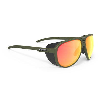 Rudy Project Stardash prescription hiking and glacier sport sunglasses#color_stardash-olive-matte-with-multilaser-orange-lenses
