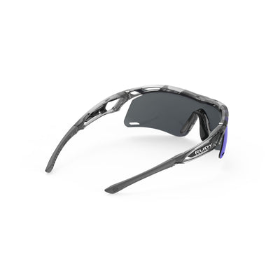 Rudy Project Tralyx running and cycling sport shield prescription sunglasses#color_tralyx-plus-slim-crystal-ash-with-multilaser-violet-lenses