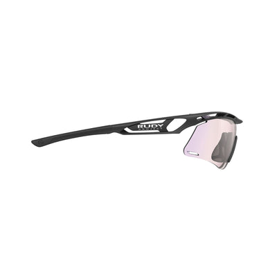Rudy Project Tralyx running and cycling sport shield prescription sunglasses#color_tralyx-plus-slim-black-matte-frame-with-impactx-photochromic-2-laser-red-lenses