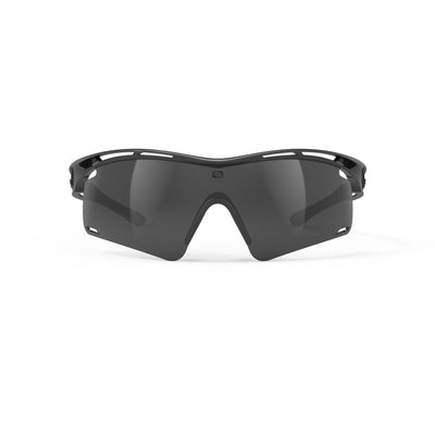 Rudy Project Tralyx running and cycling sport shield prescription sunglasses#color_tralyx-plus-matte-black-frame-with-smoke-black-lenses
