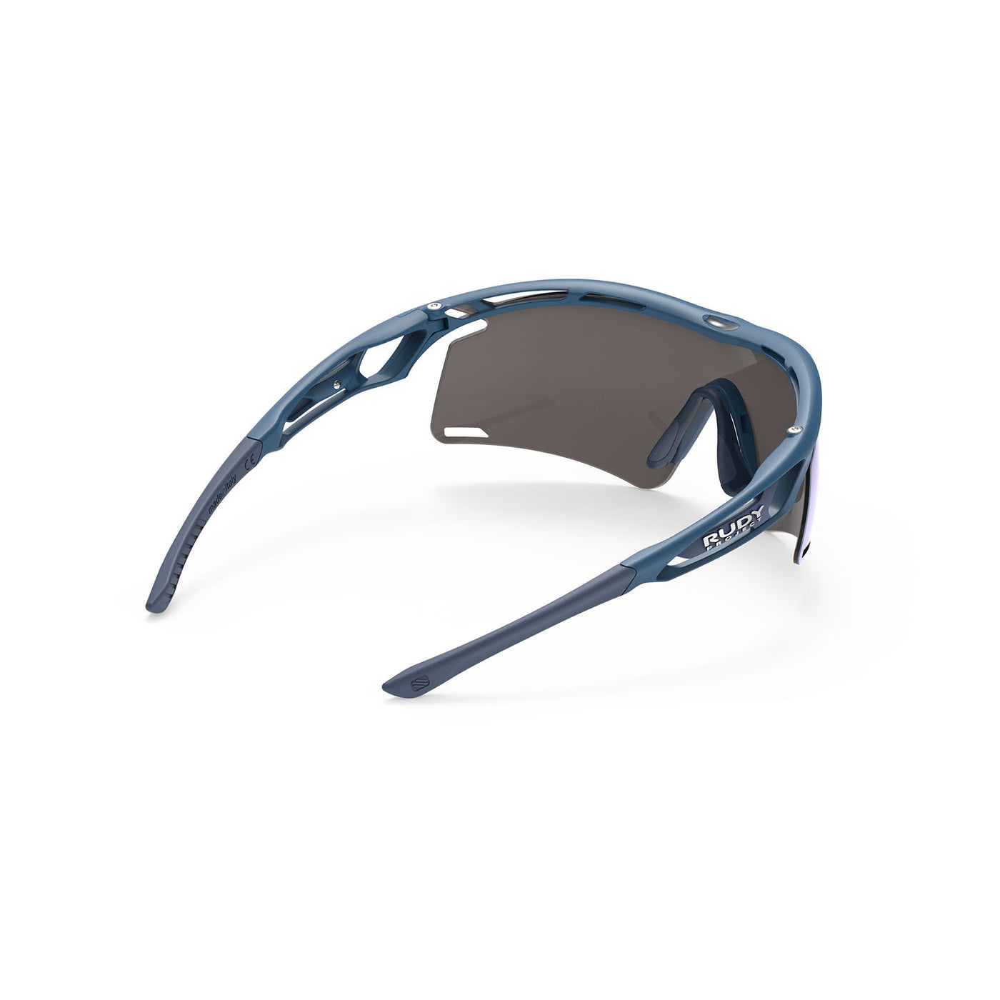 Rudy Project Tralyx running and cycling sport shield prescription sunglasses#color_tralyx-plus-pacific-blue-matte-frame-with-multilaser-ice-lenses
