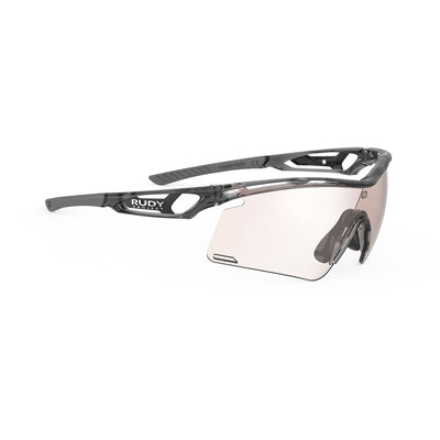 Rudy Project Tralyx running and cycling sport shield prescription sunglasses#color_tralyx-plus-crystal-ash-frame-with-impactx-photochromic-2-laser-brown-lenses